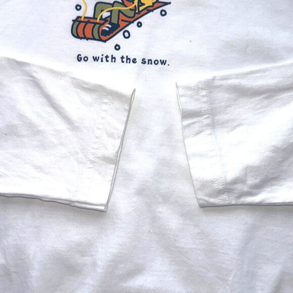 Life Is Good Women’s Long Sleeve Snow Graphic T-Shirt White Size Large - Picture 4 of 9